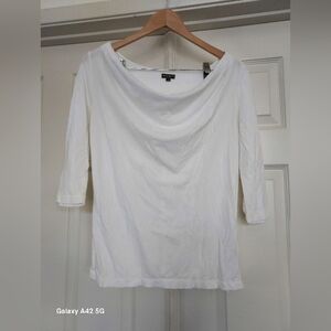 Gently worn Eddie Bauer cotton modal drape neck top, S